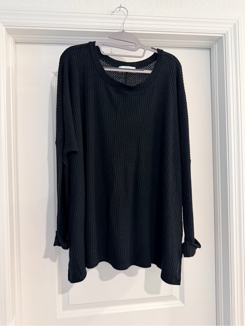 Carly Jean Los Angeles Waffle Knit Long Sleeve Top/Sweater